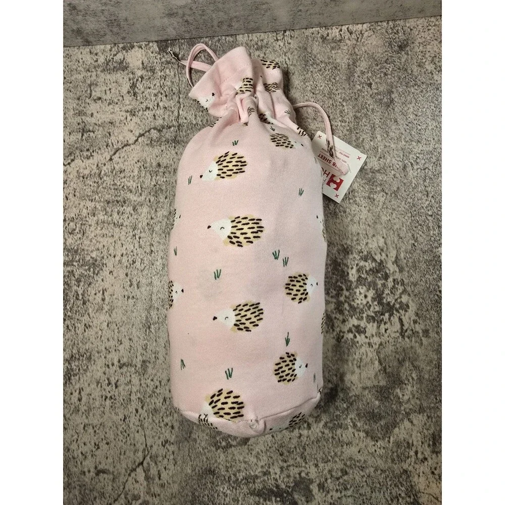 NEW Pink Hedgehog Crib Sheet HANNA ANDERSSON HOME OEKO-TEX cotton 53